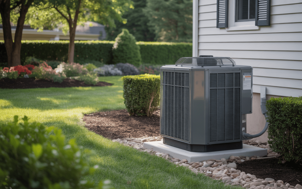 Breeze Boss HVAC expert repairing residential air conditioning system in Concord, North Carolina
